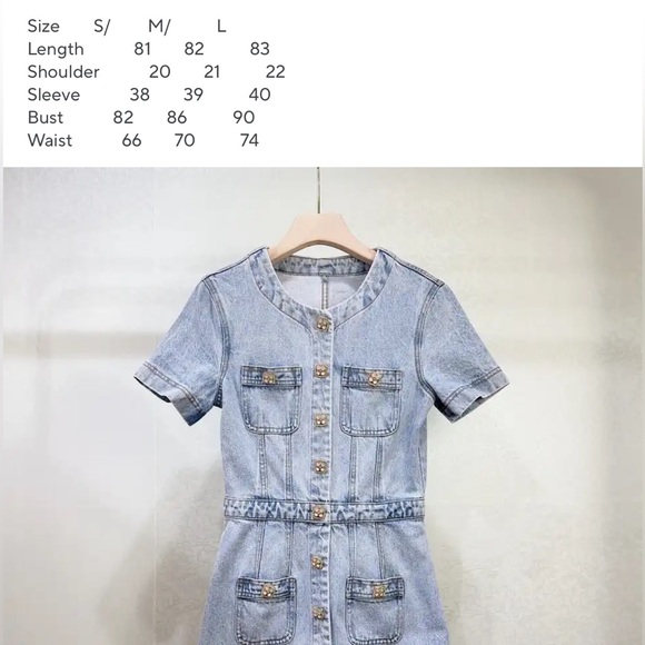 Denim summer mini button up dress - Picture 7 of 7